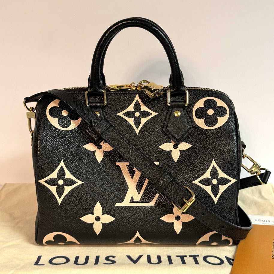 Louis Vuitton Speedy 25 mit Schulterriemen Monogram Empreinte Bicolor Leder