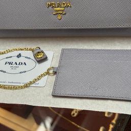 Prada 1MH132 große Geldbörse Portemonnaie Saffiano Metal Leder Violett Glicine