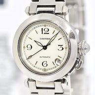 Cartier Pasha Date Automatic Stahl Medium 35mm Luxusuhr Fullset Ref. 2324