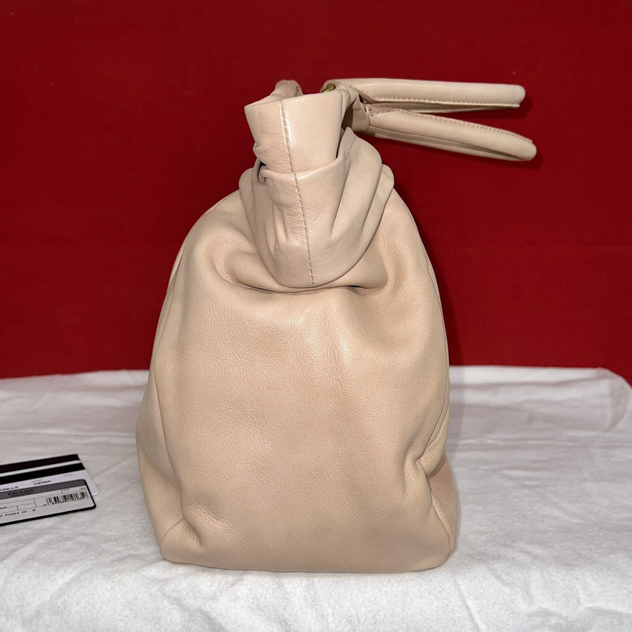 Prada Damen Handtasche Shopper Tote Bag BN1689 Nappa Nappa Frills Cipria Beige