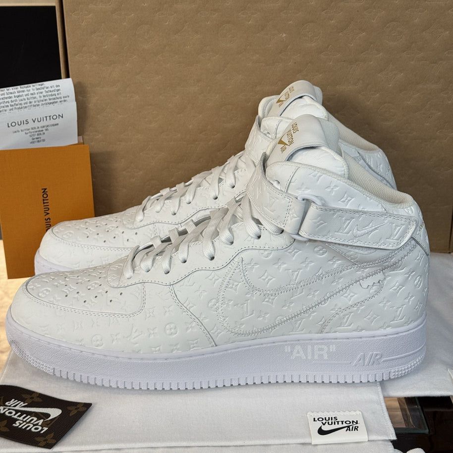 NIKE X LOUIS VUITTON AIR FORCE 1 MID SNEAKER VIRGIL ABLOH OFF-WHITE US 15