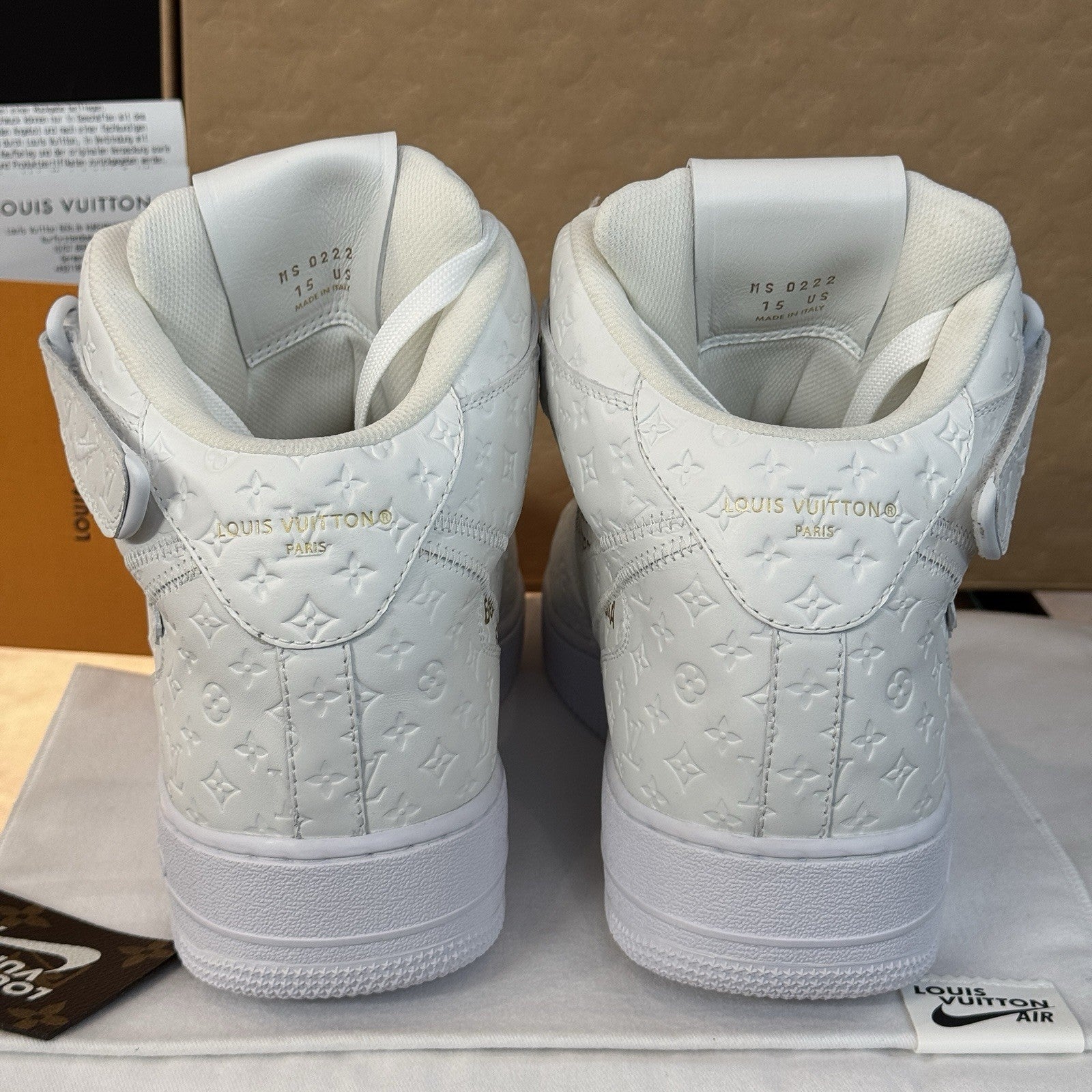 NIKE X LOUIS VUITTON AIR FORCE 1 MID SNEAKER VIRGIL ABLOH OFF-WHITE US 15