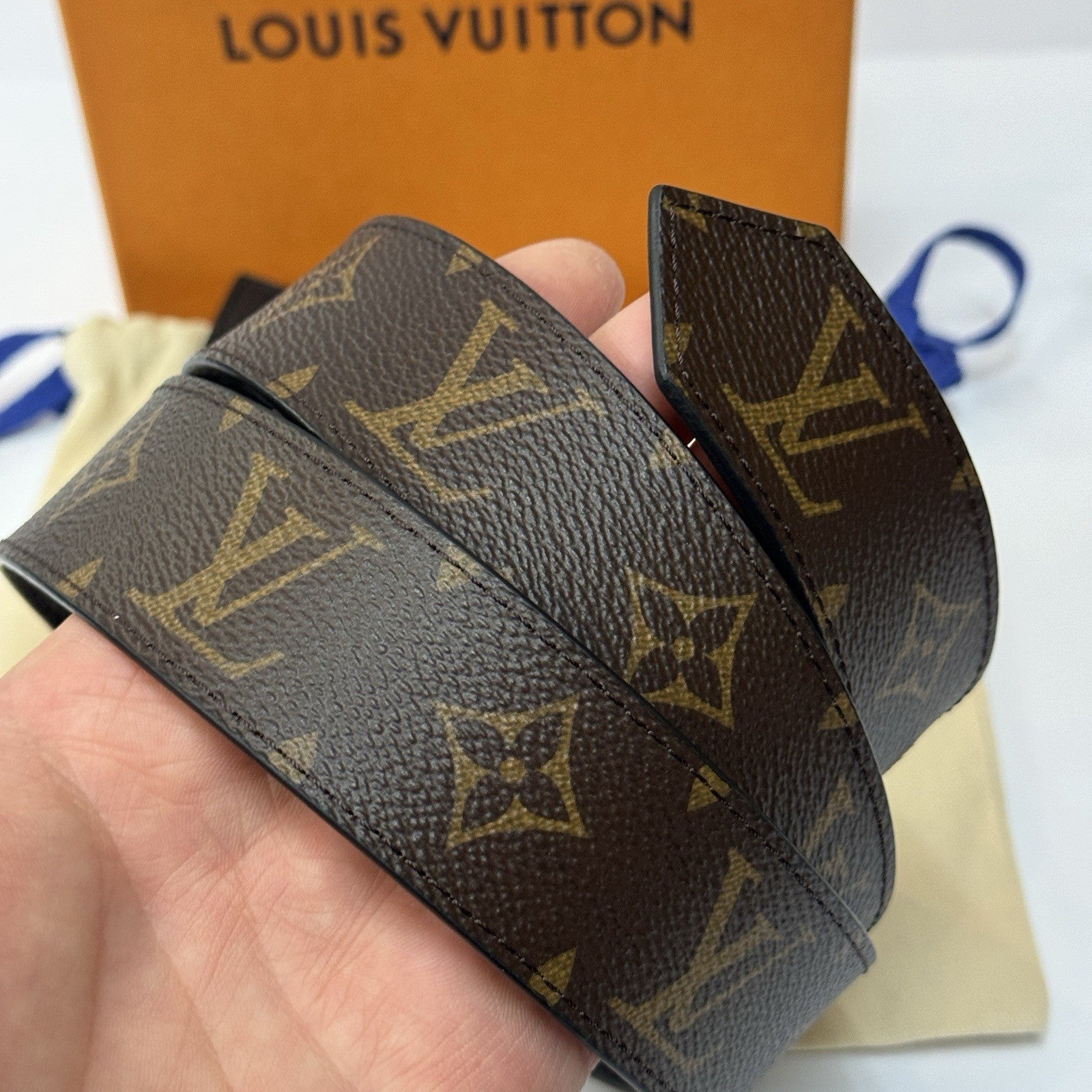 Louis Vuitton LV Circle Wendegürtel 35 mm Monogram/Schwarz M0564U wie Neu Gr. 95