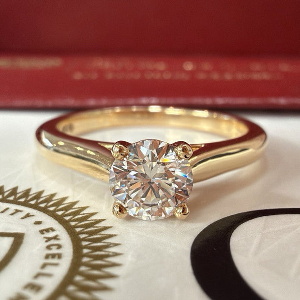 Cartier Solitaire Ring 1895 Roségold Gr. 52 0,53 Carat GIA Diamant VVS1 Brillant
