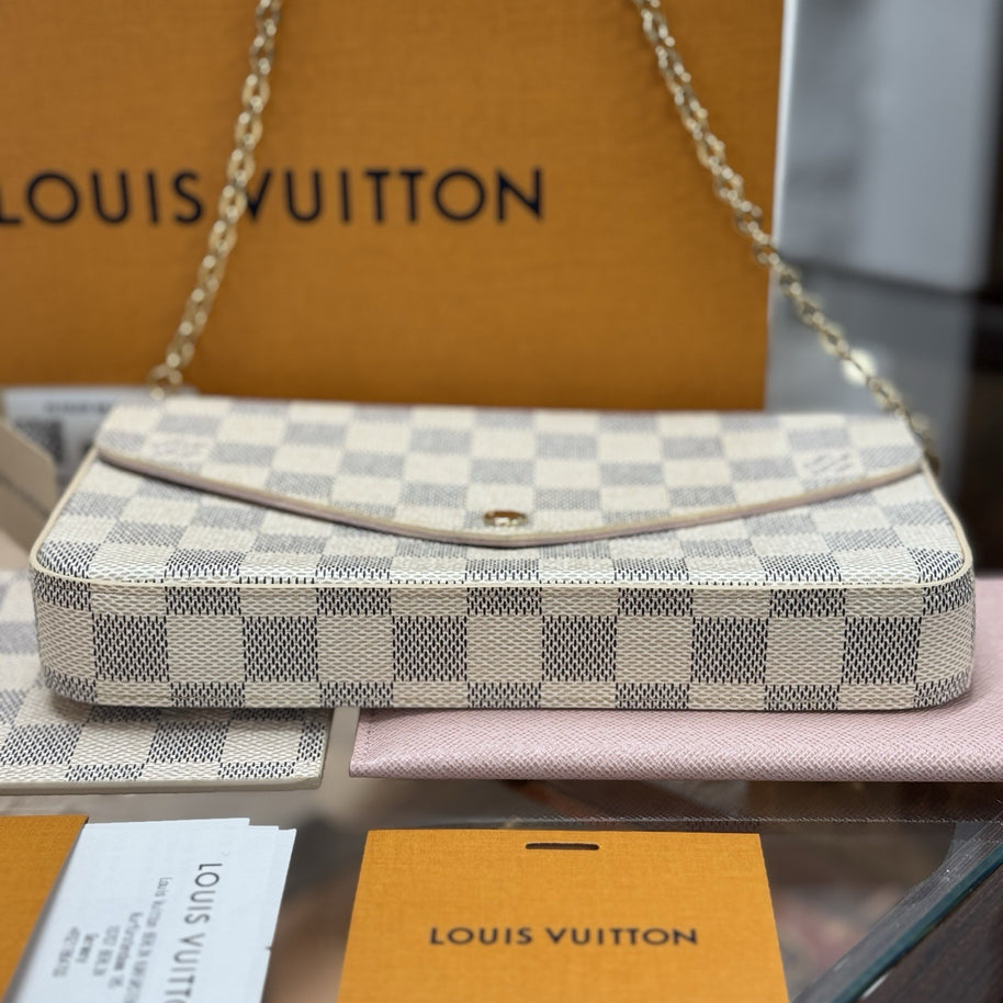 Louis Vuitton Pochette Felicie Damier Azur Umhängetasche