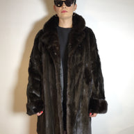 Wunderschöner 3/4 Nerzmantel Original SAGA MINK Nerz dunkelbraun Gr. 40/42 Damen
