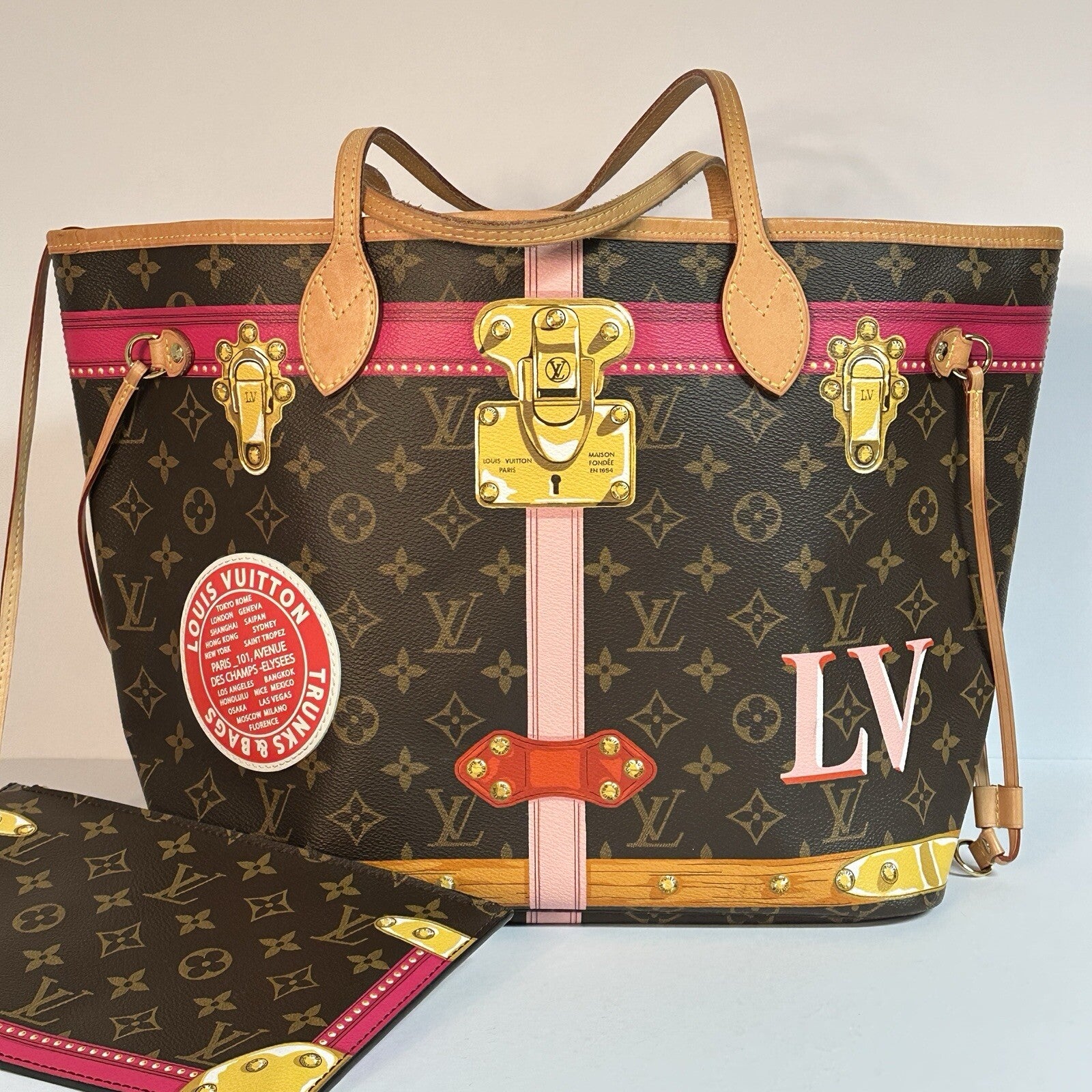 Louis Vuitton Summer Trunk Monogram Neverfull MM Tote Bag M41390
