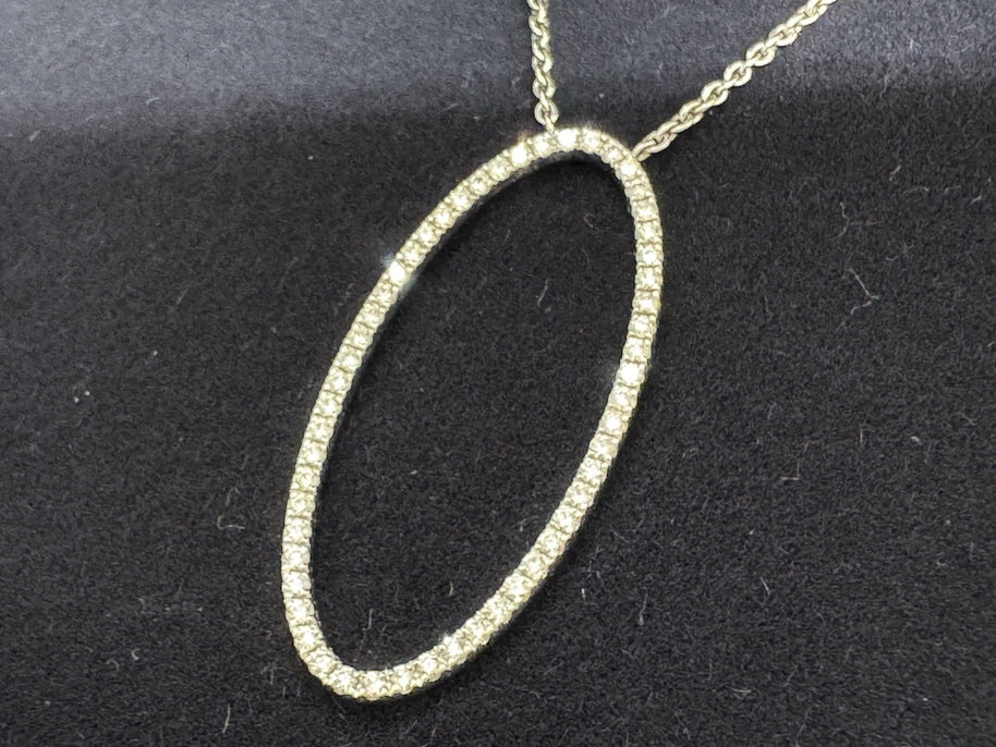 Tiffany & Co. Metro Halskette mit Oval Brillant Anhänger 750er Weißgold Collier