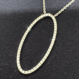 Tiffany & Co. Metro Halskette mit Oval Brillant Anhänger 750er Weißgold Collier