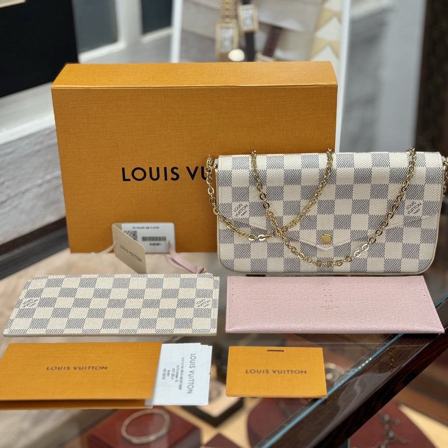 Louis Vuitton Pochette Felicie Damier Azur Umhängetasche