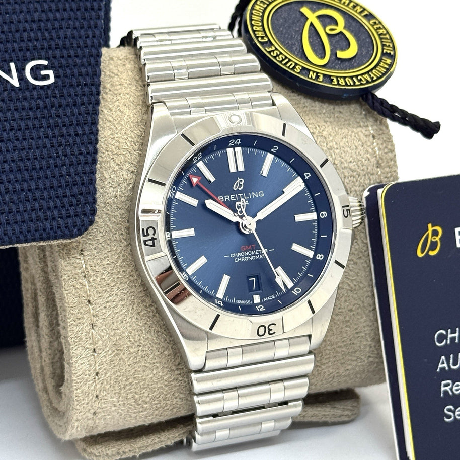 Breitling Chronomat Automatic GMT 40 Blau 2024 Fullset A32398101C1A1