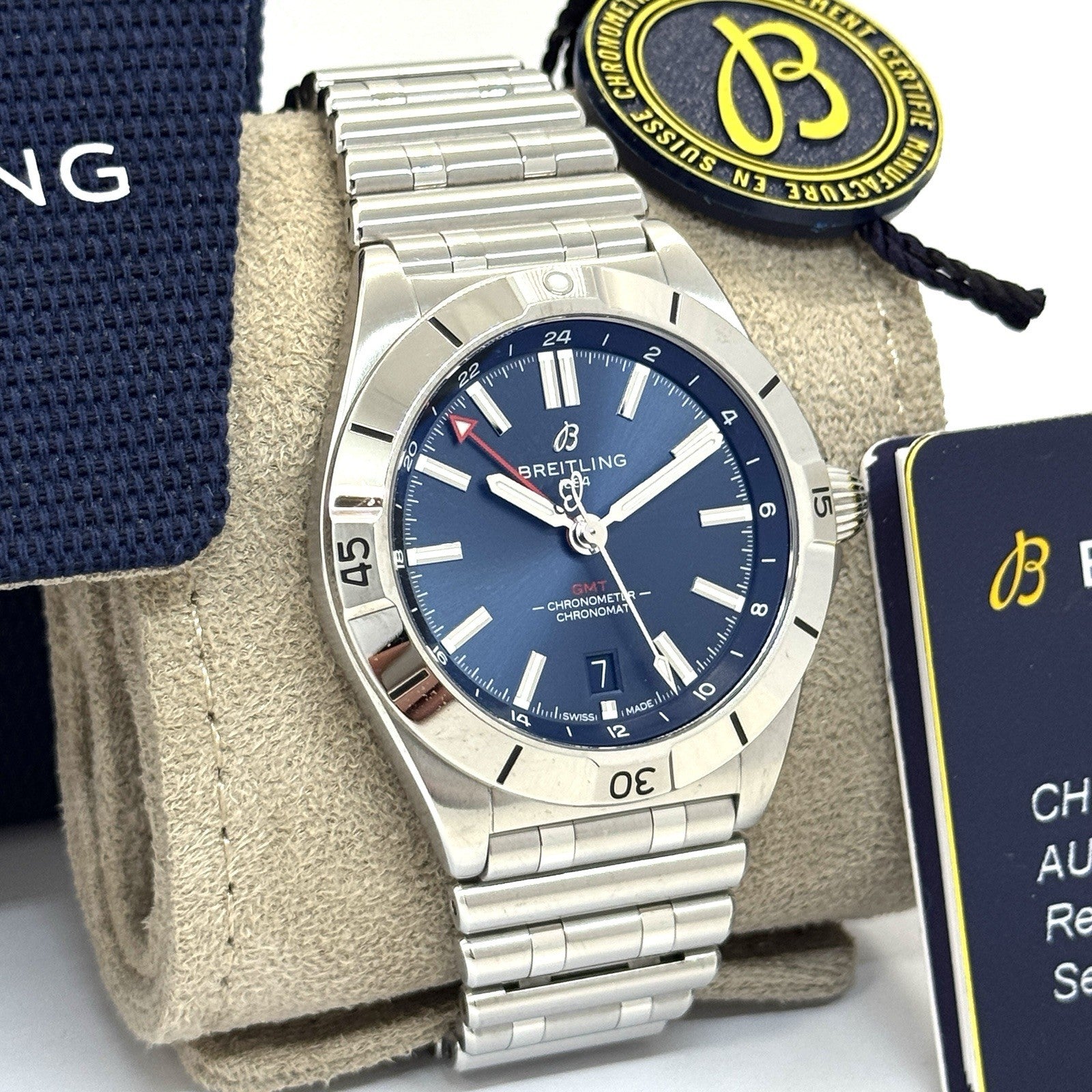 Breitling Chronomat Automatic GMT 40 Blau 2024 Fullset A32398101C1A1