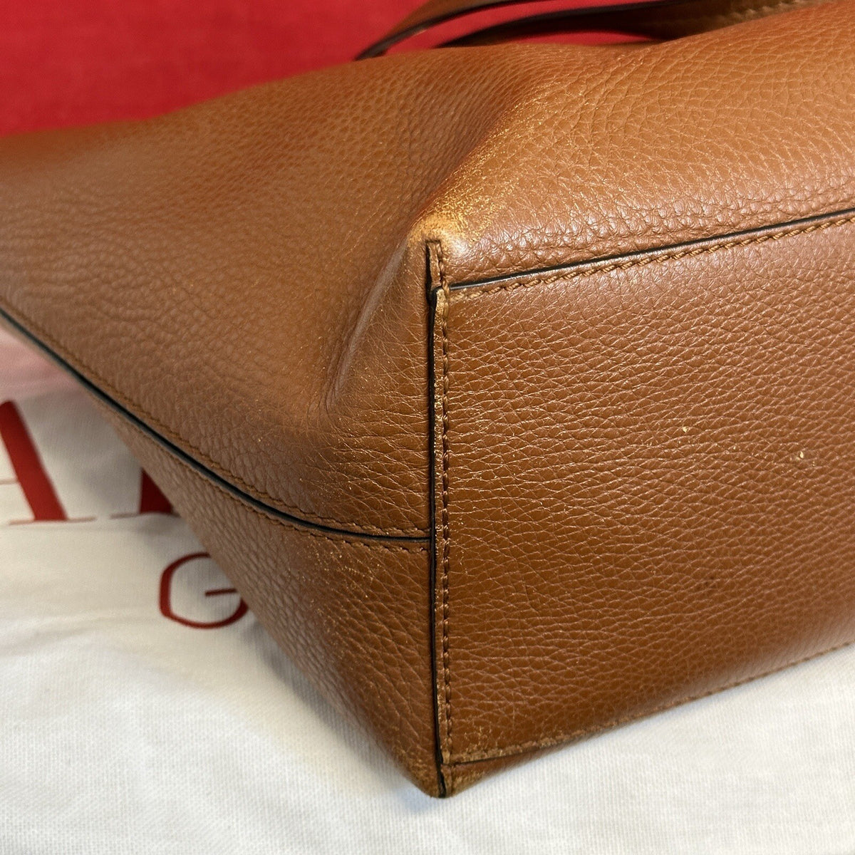 Valentino Garavani Rockstud Shopper Leder Braun Gold Nieten NP. 1.400€