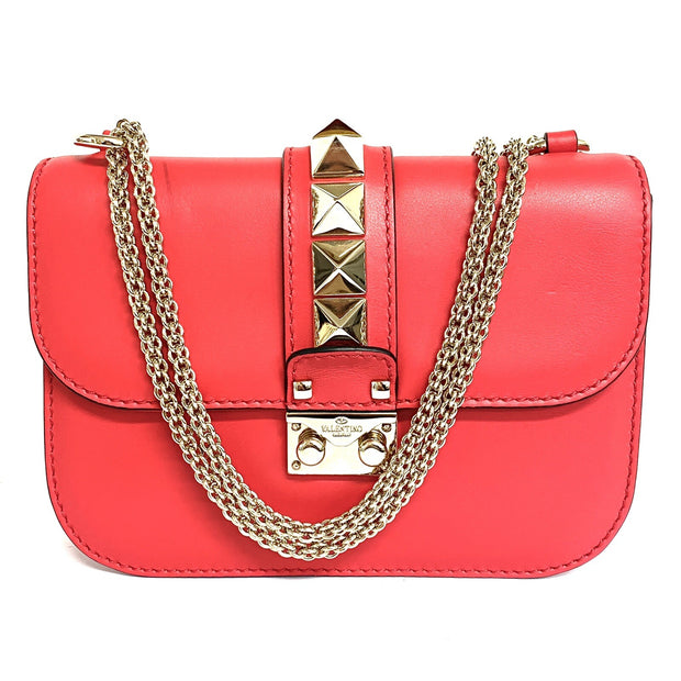 Valentino Garavani Glam Rock kleine Umhängetasche rosa/gold Rockstud