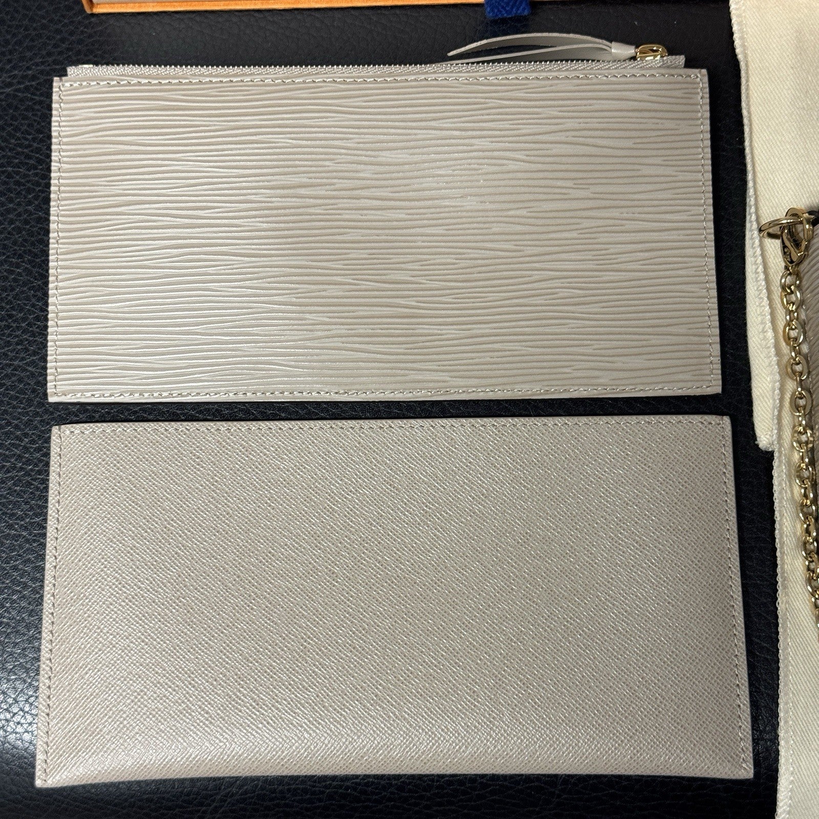 Louis Vuitton M68758 Pochette Felicie Epi Leder Beige Taupe Umhängetasche