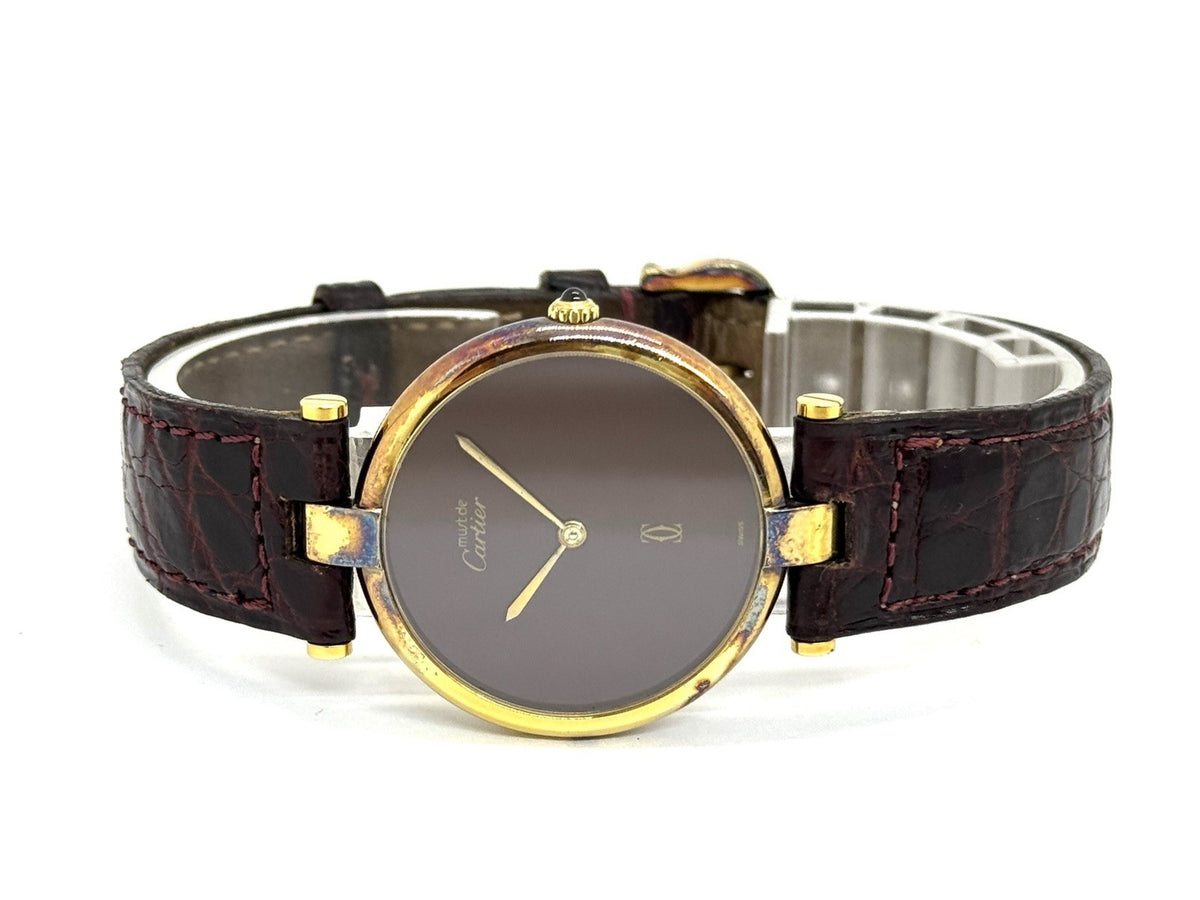 Cartier Vendome Medium 30mm Bordeaux Vermeil Must Damenuhr