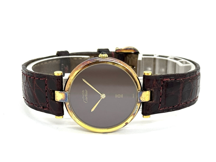 Cartier Vendome Medium 30mm Bordeaux Vermeil Must Damenuhr