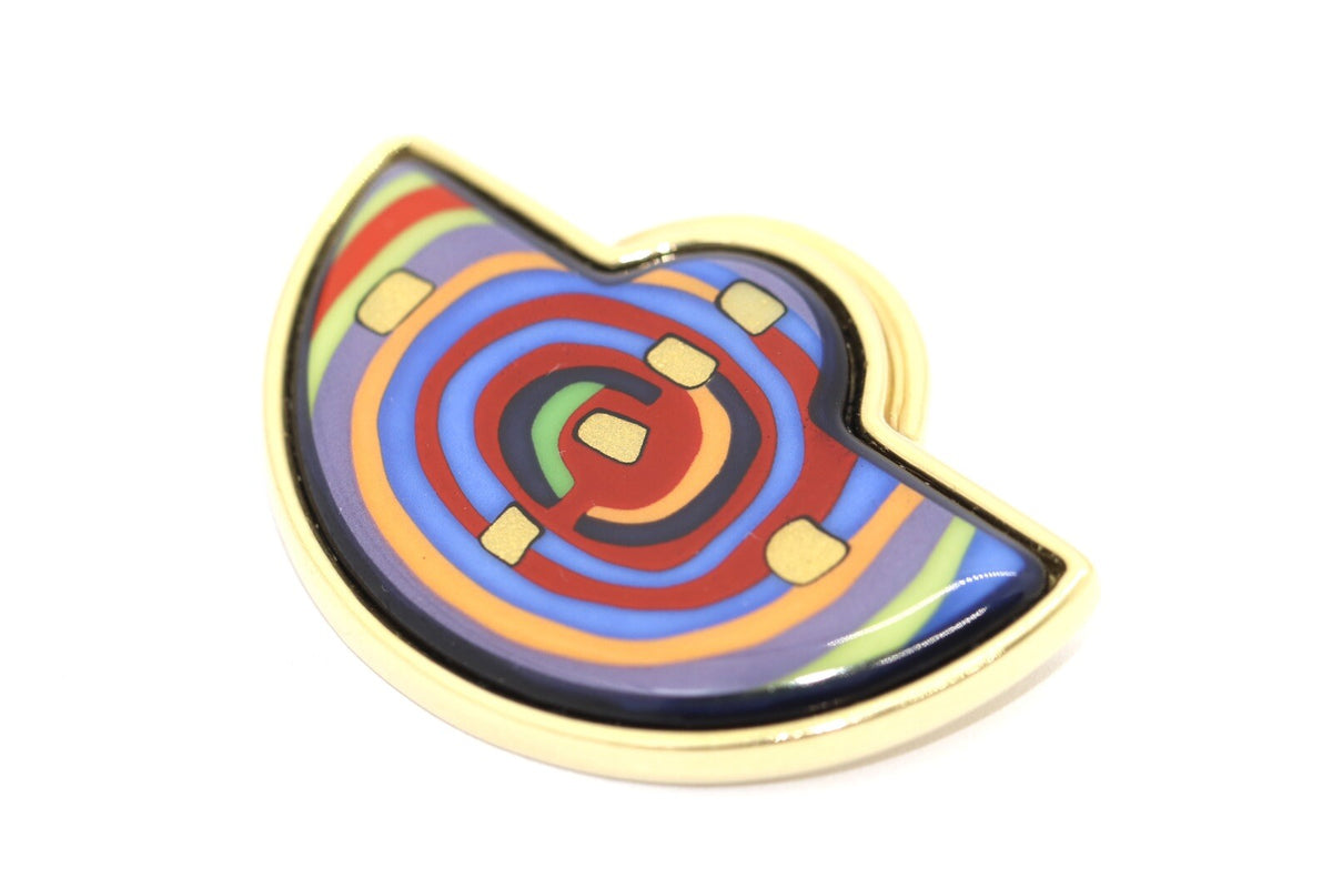 Frey Wille Anhänger Hundertwasser „Spirals of Life“ 750er 18K Gelbgold & Emaille