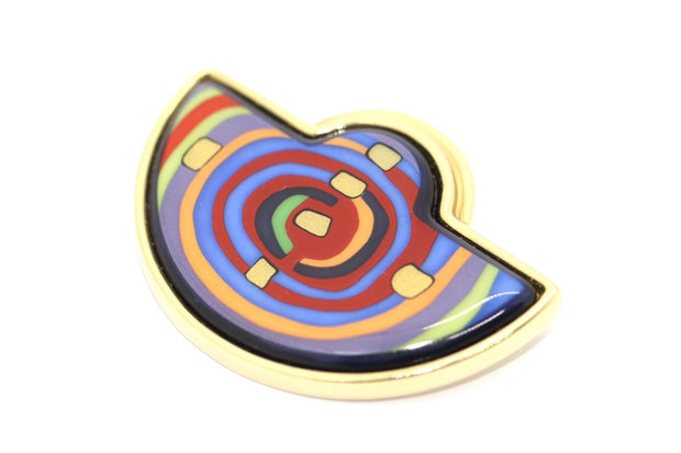 Frey Wille Anhänger Hundertwasser „Spirals of Life“ 750er 18K Gelbgold & Emaille