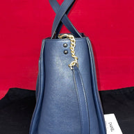 Chanel A93581 Shopping Bag Damen Umhängetasche Shopper Straight Lines Dunkelblau