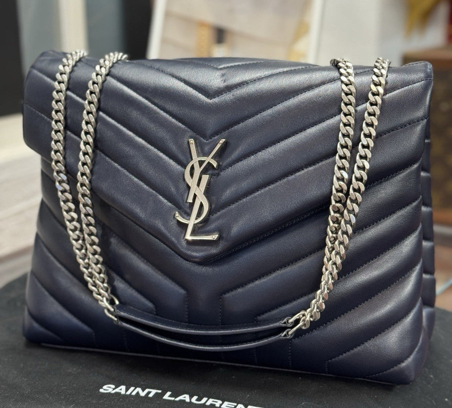 YSL Saint Laurent Loulou Medium Marine Blau Umhängetasche