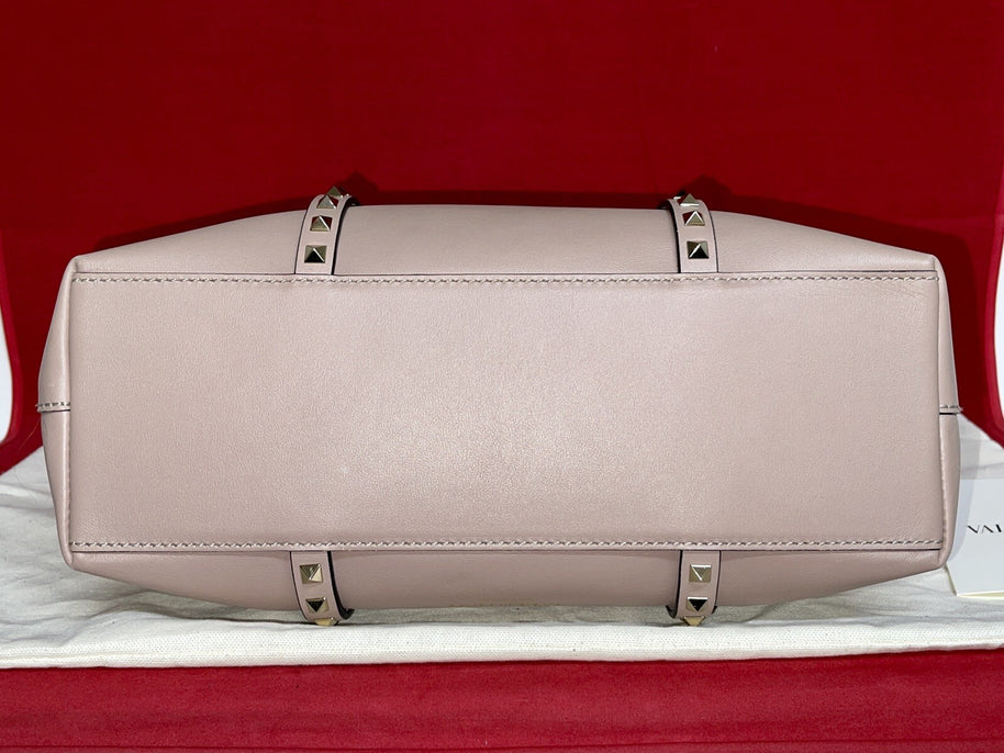 Valentino Garavani Rockstud Double Handle Bag Poudre Damen Handtasche Shopper