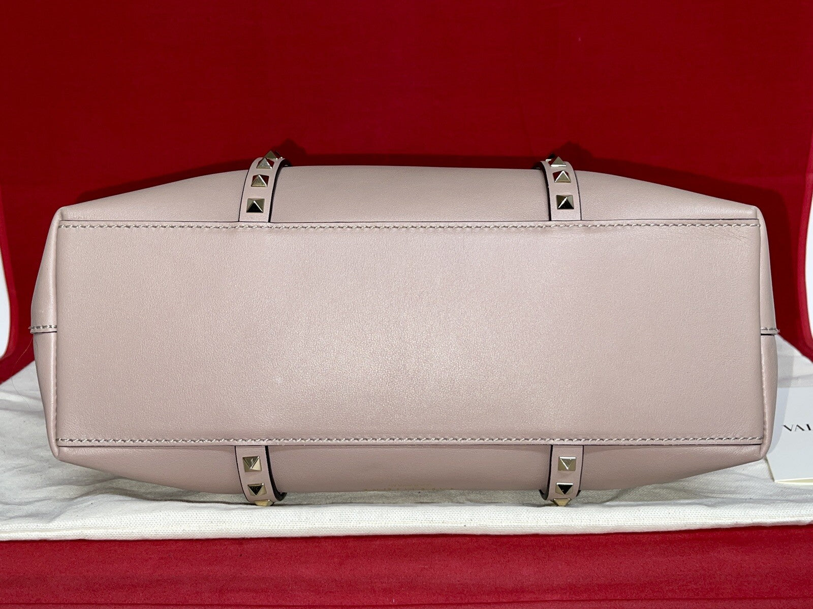 Valentino Garavani Rockstud Double Handle Bag Poudre Damen Handtasche Shopper