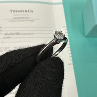 Tiffany & Co. Verlobungsring Platin 950-Gr.52 - Box & Zertifikat 0,30 CT - VVS1