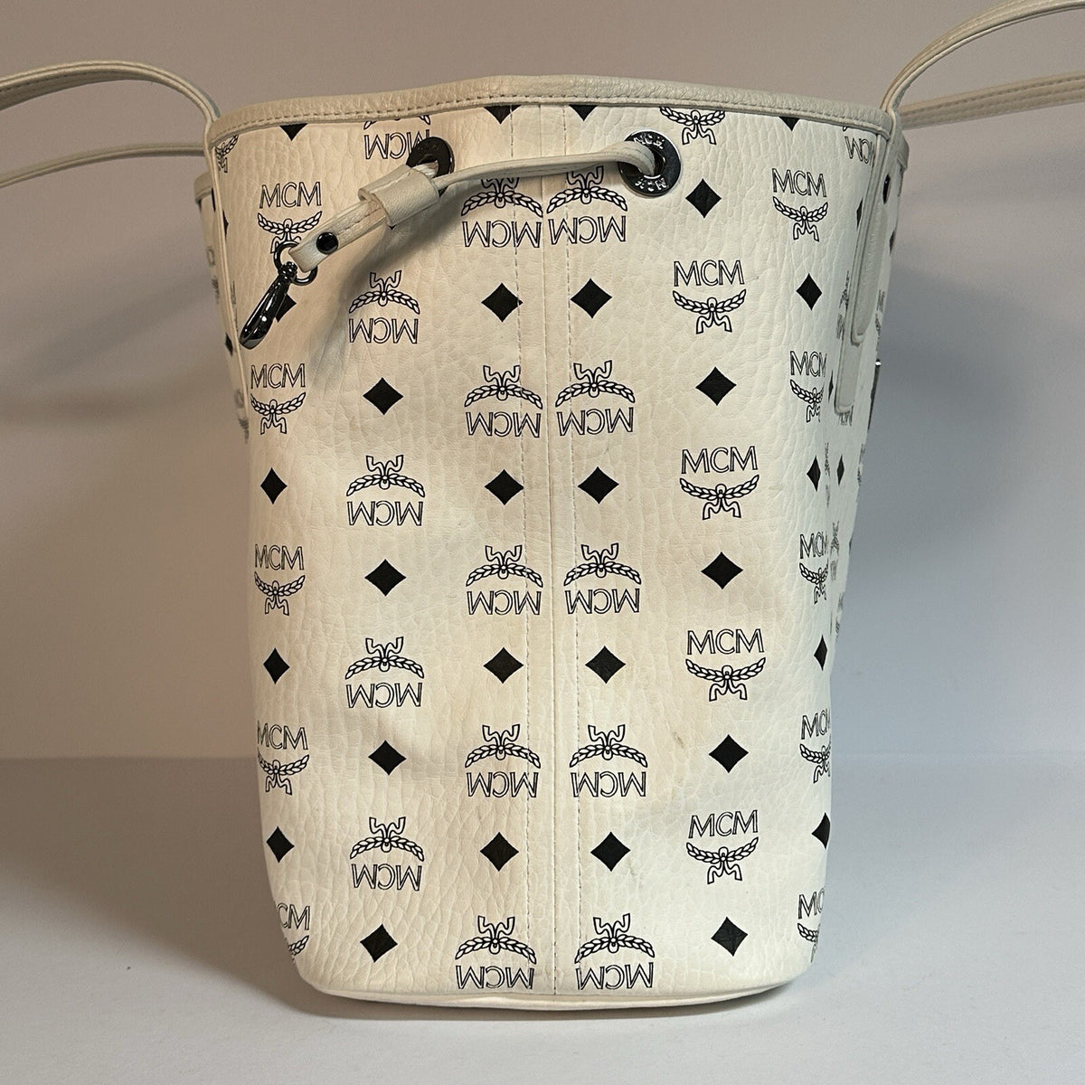 MCM REVERSIBLE LIZ SHOPPER IN VISETOS - SHOPPING BAG - WHITE