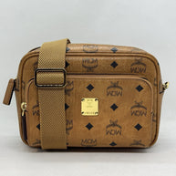 MCM Aren Umhängetasche Cognac Visetos