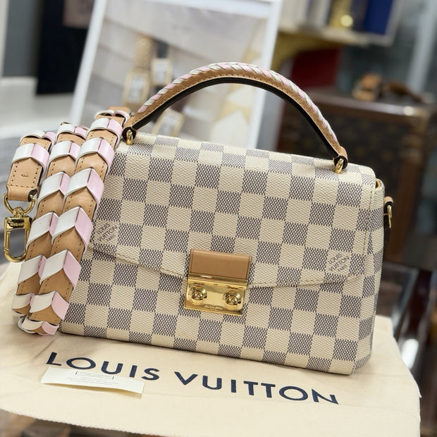 Louis Vuitton Croisette Damier Azur Rose Umhängetasche N50053
