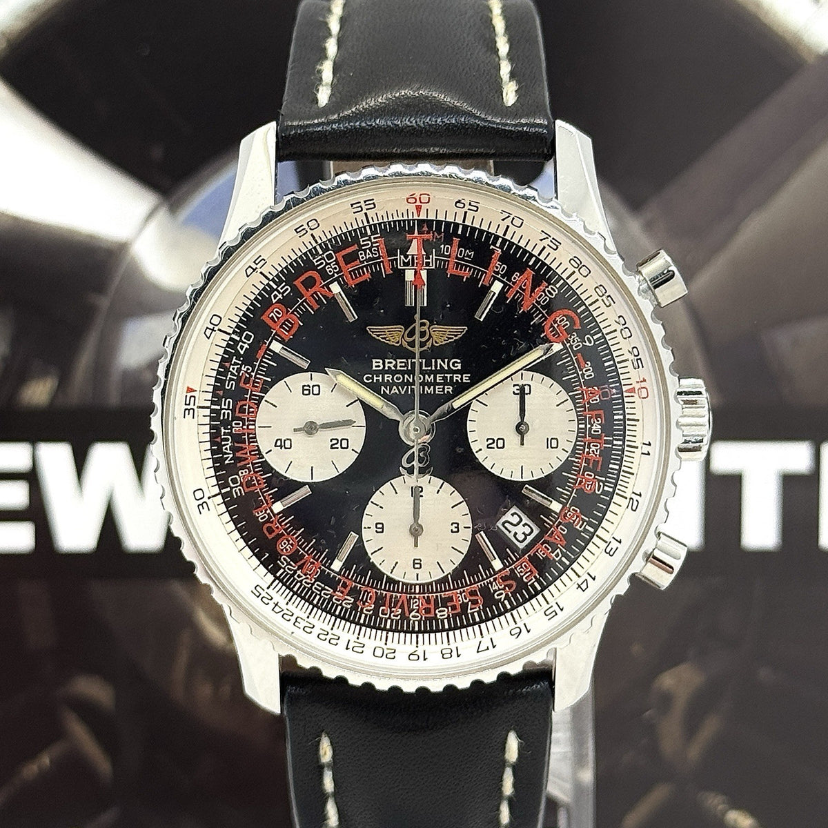 Breitling Navitimer 42mm Automatik Schwarz Fullset A23322