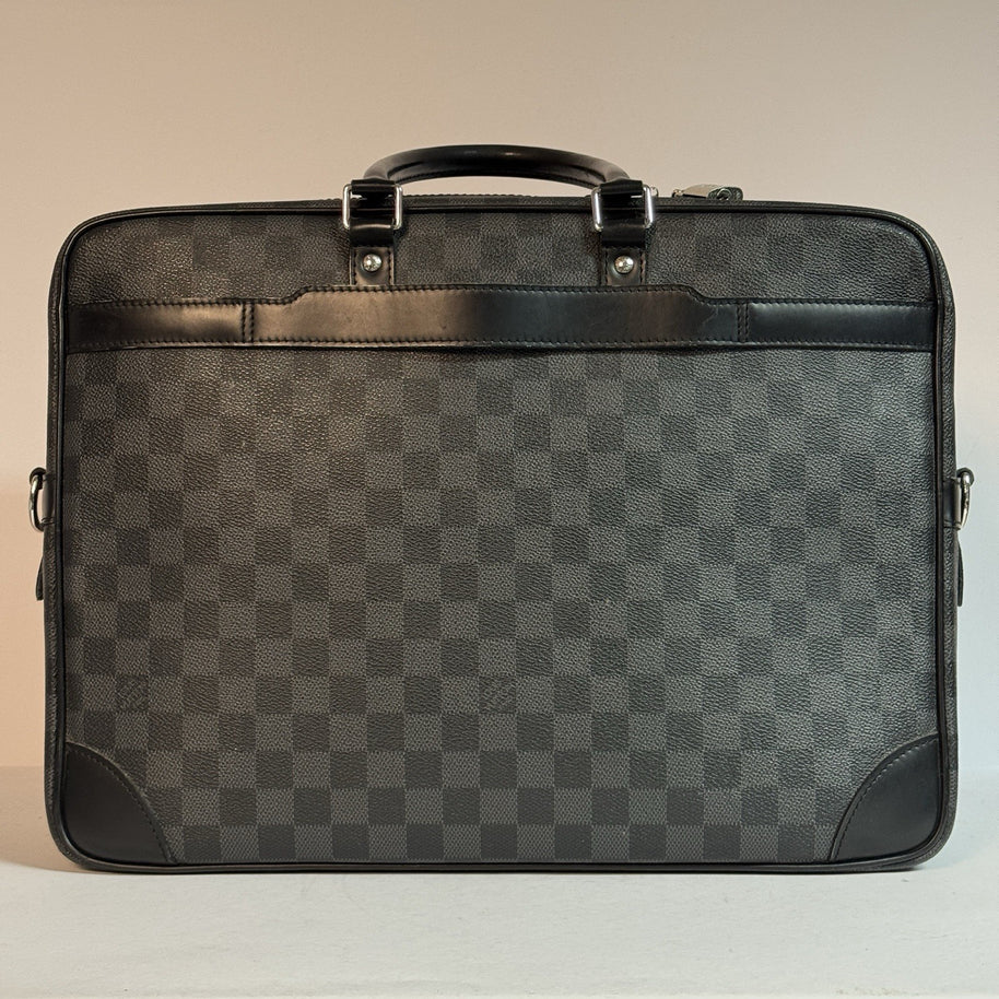 Louis Vuitton Porte Documents GM Damier Graphite große Herren Aktentasche 40cm