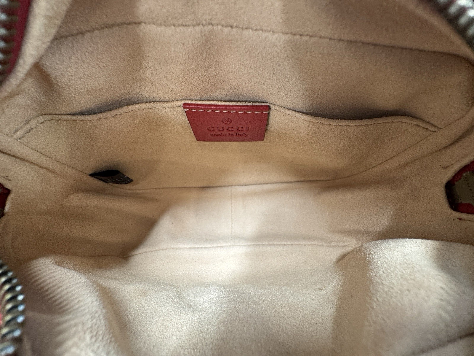Gucci GG Marmont Mini-Kameratasche Schultertasche Leder Rot/Gold 448065
