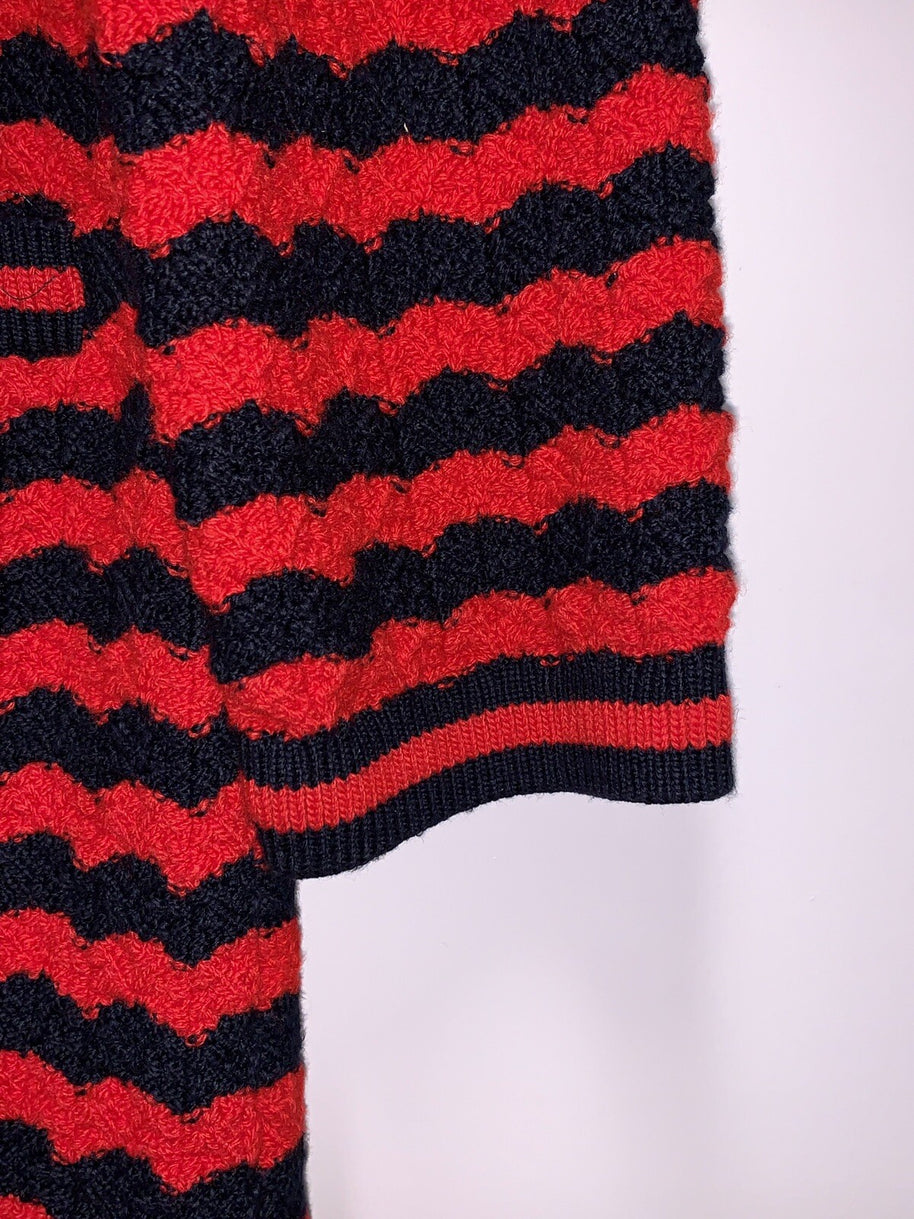 Gucci Wollmantel Damen Cardigan Strickjacke Rot & Dunkelblau Gr. XS NP: 2800€