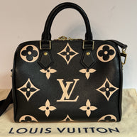 Louis Vuitton Speedy 25 mit Schulterriemen Monogram Empreinte Bicolor Leder
