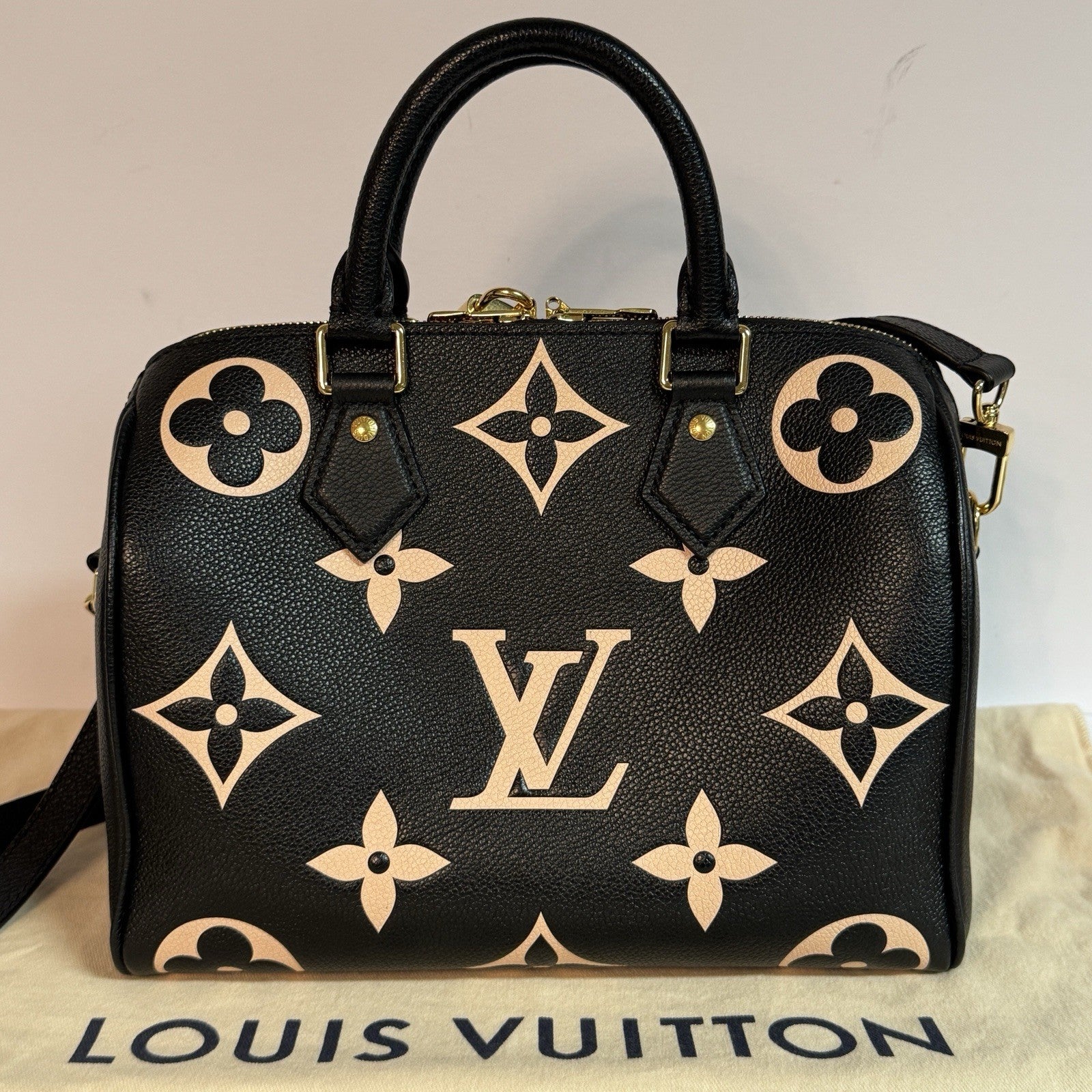 Louis Vuitton Speedy 25 mit Schulterriemen Monogram Empreinte Bicolor Leder