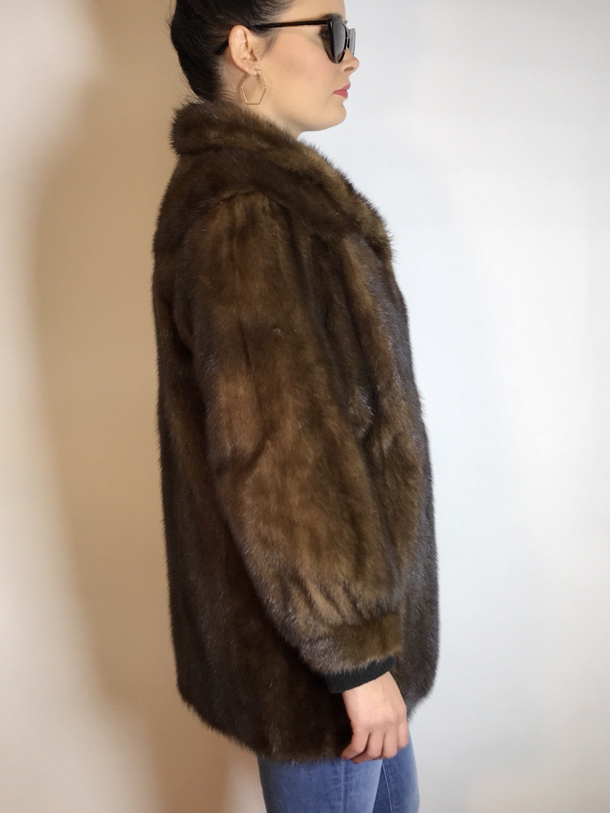 Schöne Nerzjacke naturbraun vom Kürschner Gr. 34/36 Damen