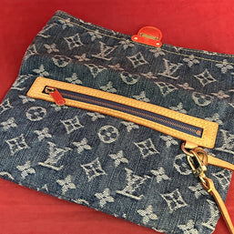 Louis Vuitton Pochette Accessoires Denim/Jeans Clutch Monogram 2006