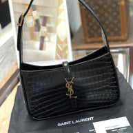 Saint Laurent Schultertasche Le 5 à 7 Hobo Bag Medium Schwarz Gold Leder