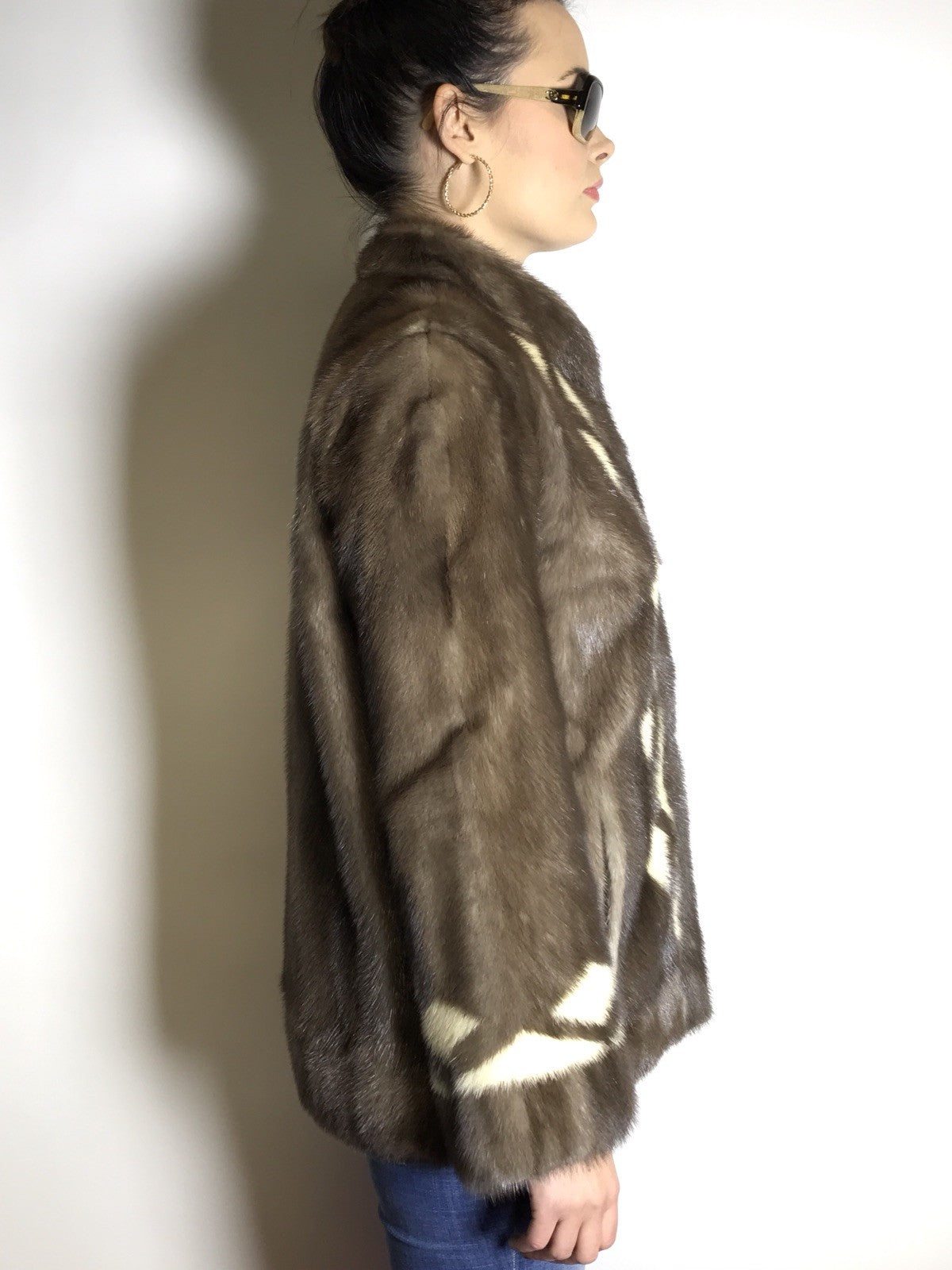 Ausgefallene Saphir Nerzjacke silbergrau, Canada Majestic Mink Gr. 34-36 Damen