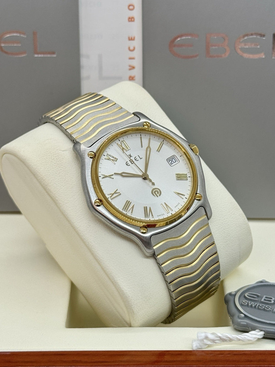 Ebel Wave Classic Herren XL 37mm Stahl/Gold 18K Ref. 1187151 wie NEU