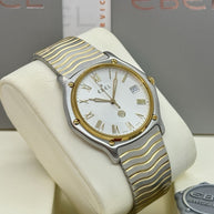 Ebel Wave Classic Herren XL 37mm Stahl/Gold 18K Ref. 1187151 wie NEU