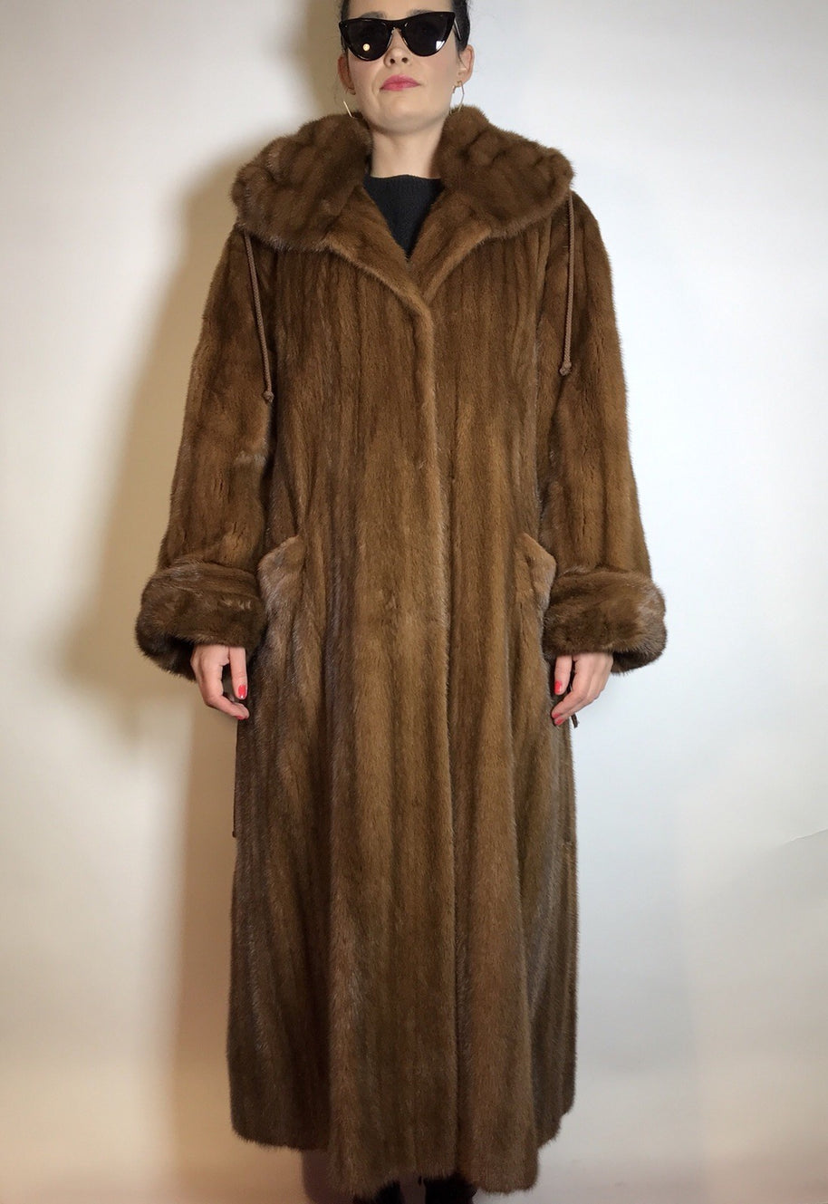 Wunderschöner langer Nerzmantel braun SAGA MINK by ROLF SCHULTE Gr. 42/44 Damen