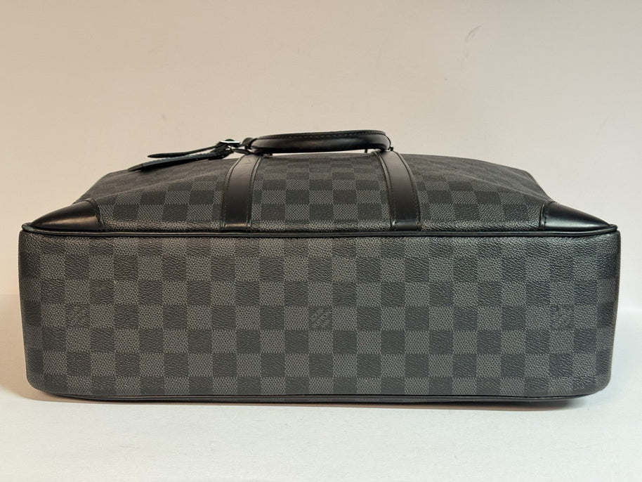 Louis Vuitton Porte Documents GM Damier Graphite große Herren Aktentasche 40cm