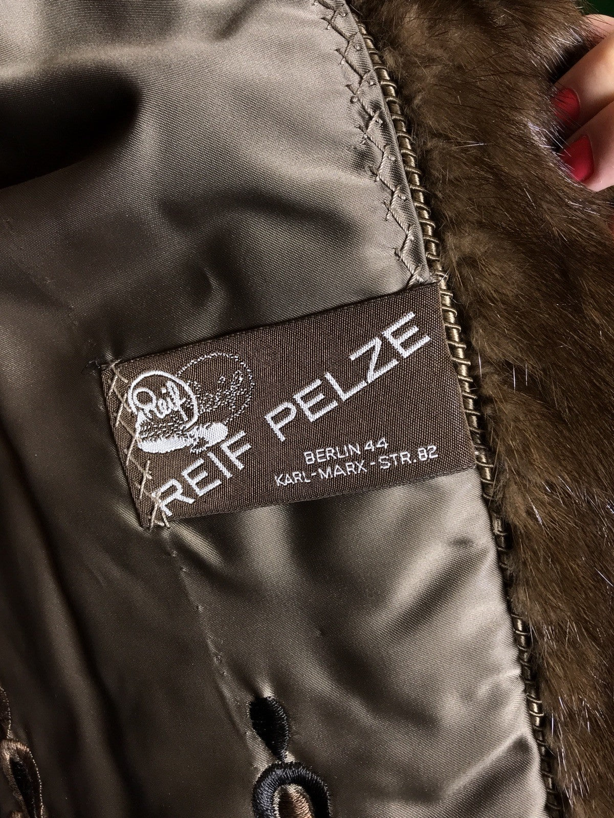 Schöne lange Nerzjacke naturbraun, Exklusiv vom Kürschner Gr. 36/38 Damen