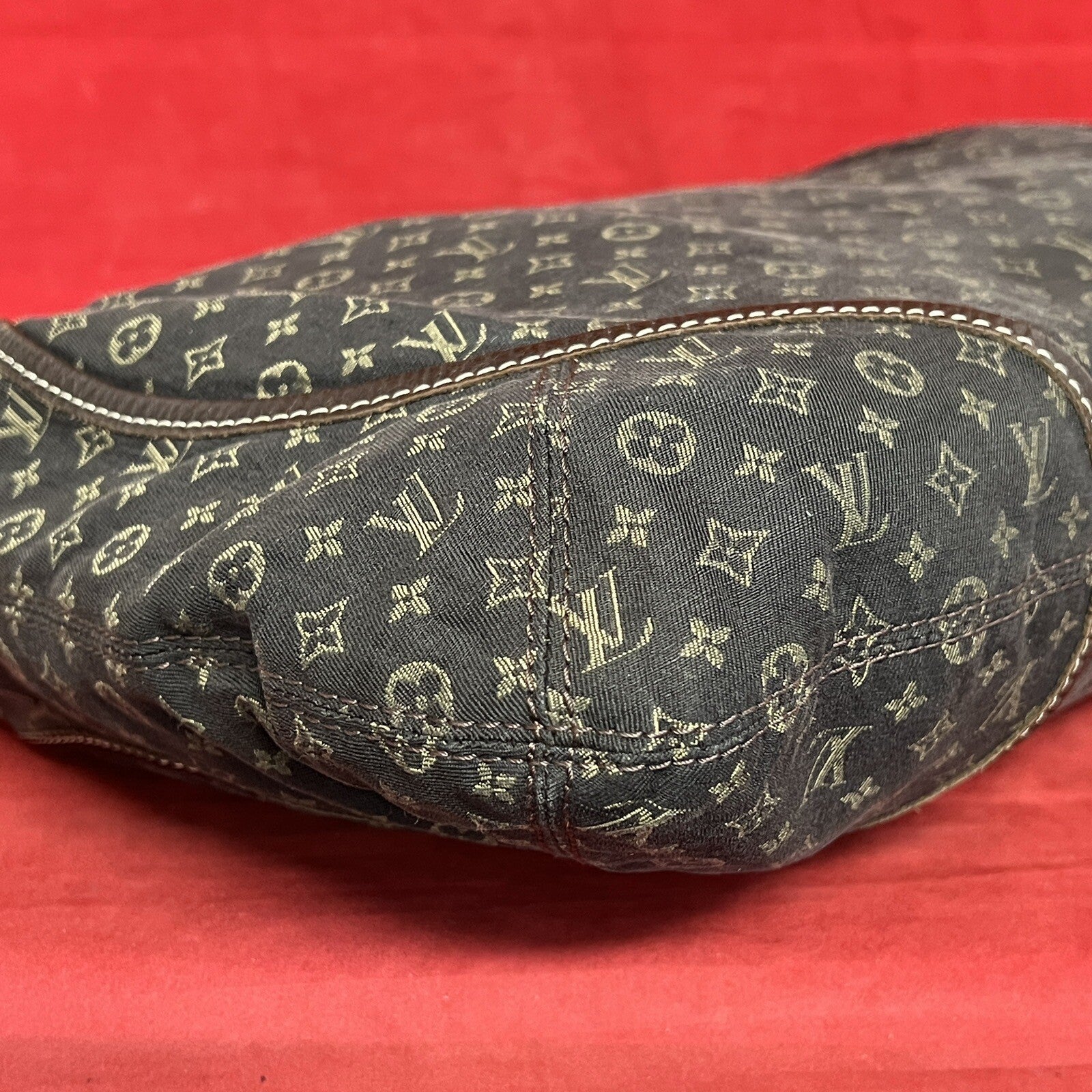 Louis Vuitton Manon MM Mini Lin Monogram Damen Schultertasche Hobo Bag