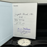 Nomos Glashütte Tangente 38 großes Modell Datum Handaufzug Glasboden Ref. 130