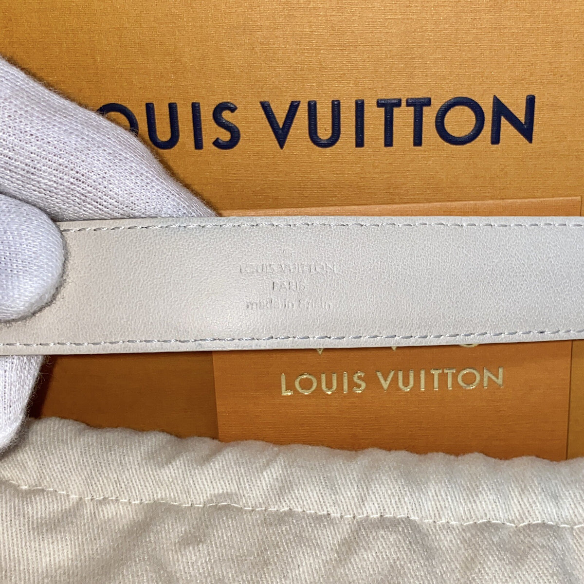 Louis Vuitton M9268 Damengürtel Damier Azur Gürtel Gr. 85 Gold 2019