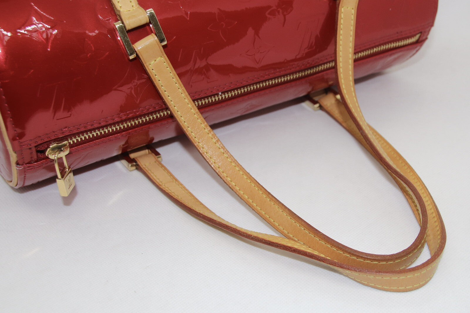 Louis Vuitton Papillon 30 Vernis Leder Rot Damentasche